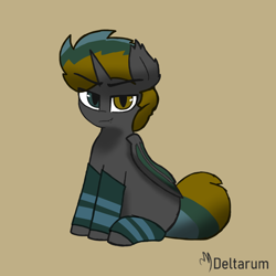 Size: 1500x1500 | Tagged: safe, artist:deltarum, imported from derpibooru, oc, oc only, oc:golden mango, alicorn, bat pony, bat pony alicorn, pony, bat wings, heterochromia, horn, male, simple background, solo, wings