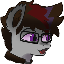 Size: 700x700 | Tagged: safe, imported from derpibooru, oc, oc only, oc:delta rain, bat pony, pony, ear fluff, glasses, meme, poggers, solo