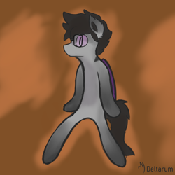 Size: 1500x1500 | Tagged: safe, imported from derpibooru, oc, oc only, oc:delta rain, bat pony, semi-anthro, abstract art, artist unknown (spongebob episode), bat pony oc, bat wings, belongs in the trash, bold and brash, ear fluff, glasses, male, modern art, reference, simple background, solo, spongebob squarepants, stallion, wings