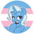 Size: 889x889 | Tagged: safe, artist:partylikeanartist, imported from derpibooru, trixie, pony, unicorn, bedroom eyes, eyebrows, female, mardi gras, pride, pride flag, simple background, smug, solo, trans female, trans trixie, transgender, transgender pride flag