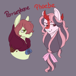 Size: 1000x1000 | Tagged: safe, artist:orphicswan, imported from derpibooru, oc, oc only, oc:persephone, oc:phoebe, hybrid, pony, bust, chaoticverse, interspecies offspring, kirin pony hybrid, magical lesbian spawn, offspring, parent:autumn blaze, parent:fluttershy, parents:autumnshy, solo