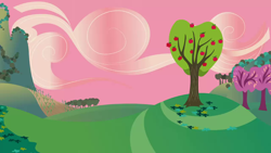 Size: 1280x720 | Tagged: safe, imported from derpibooru, screencap, hearts and hooves day (episode), season 2, apple, apple tree, background, food, no pony, scenic ponyville, tree