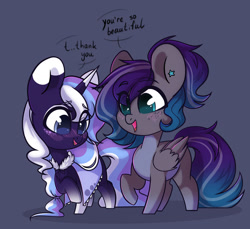 Size: 1280x1174 | Tagged: safe, artist:cloud-fly, imported from derpibooru, oc, oc only, oc:frosty lavender, pegasus, pony, unicorn, chibi, female, mare