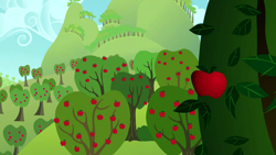 Size: 1280x720 | Tagged: safe, imported from derpibooru, screencap, hearts and hooves day (episode), apple, apple tree, background, food, no pony, scenic ponyville, sweet apple acres, tree