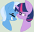 Size: 218x205 | Tagged: safe, artist:jadeharmony, artist:jadethepegasus, imported from derpibooru, trixie, twilight sparkle, female, lesbian, shipping, twixie