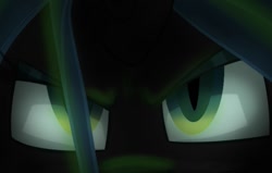 Size: 763x485 | Tagged: safe, artist:cadetredshirt, imported from derpibooru, changeling, changeling queen, pony, close-up, digital art, eye, eyes, female, green eyes, mare, menacing, solo