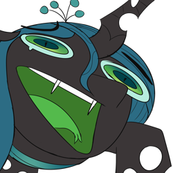 Size: 4000x4000 | Tagged: safe, artist:evan555alpha, imported from ponybooru, queen chrysalis, changeling, changeling queen, cadance laughs at your misery, chrysalis laughs at your misery, crying, exploitable meme, eyebrows, fangs, female, forked tongue, green tongue, laughing, majestic as fuck, meme, my sides, obligatory pony, open mouth, ponified meme, simple background, solo, squint, tears of laughter, transparent background, wheeze