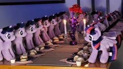 Size: 4032x2268 | Tagged: safe, imported from derpibooru, photographer:sometwifag, twilight sparkle, alicorn, 4de, candle, food, hearts and hooves day, holiday, ice cream, irl, milk, pancakes, photo, plushie, twilight sparkle (alicorn), valentine's day, waifu dinner