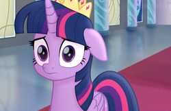Size: 618x400 | Tagged: safe, imported from ponybooru, screencap, twilight sparkle, alicorn, pony, my little pony: the movie, canterlot, canterlot castle, ears, female, floppy ears, frown, movie accurate, solo, twilight sparkle (alicorn)