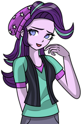 Size: 1024x1548 | Tagged: safe, artist:emeraldblast63, imported from derpibooru, starlight glimmer, equestria girls, danganronpa, looking at you, simple background, solo, transparent background