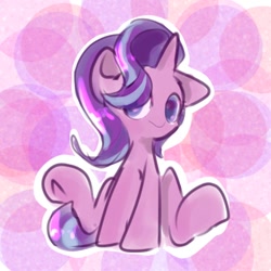 Size: 768x768 | Tagged: safe, artist:pnpn_721, imported from derpibooru, starlight glimmer, pony, unicorn, sitting, smiling, solo