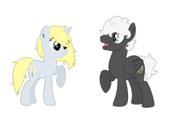 Size: 2500x1700 | Tagged: safe, artist:katelynleeann42, imported from derpibooru, oc, oc only, oc:daisy petal, oc:storm chaser, pegasus, pony, unicorn, female, male, mare, simple background, stallion, transparent background