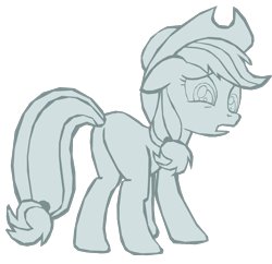 Size: 1280x1241 | Tagged: safe, artist:benpictures1, imported from derpibooru, applejack, earth pony, pony, stare master, applebutt, applejack's hat, butt, cowboy hat, cute, female, hat, inkscape, jackabetes, open mouth, petrification, plot, simple background, solo, stone, transparent background, turned to stone, vector