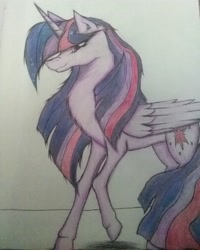 Size: 1944x2430 | Tagged: safe, artist:winterclaws22, imported from derpibooru, twilight sparkle, alicorn, pony, solo, traditional art, twilight sparkle (alicorn)