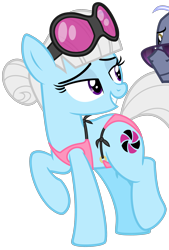 Size: 2974x4389 | Tagged: safe, artist:cheezedoodle96, edit, imported from derpibooru, vector edit, hoity toity, photo finish, earth pony, pony, .svg available, absurd resolution, alternate hairstyle, bikini, clothes, cropped, cutie mark, female, high res, mare, missing accessory, show accurate, simple background, solo focus, string bikini, sunglasses, svg, swimsuit, transparent background, vector, walking, wrong cutie mark