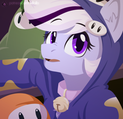 Size: 640x621 | Tagged: safe, artist:willoillo, imported from derpibooru, oc, oc only, oc:whiskey lullaby, earth pony, pony, clothes, fall guys, fallguys, female, hoodie, mare