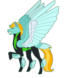 Size: 3600x4300 | Tagged: safe, artist:sashakruchkinatv, imported from derpibooru, lightning dust, pegasus, pony, clothes, feathered fetlocks, female, grin, mare, profile, raised hoof, simple background, smiling, solo, transparent background, uniform, washouts uniform