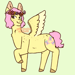 Size: 1280x1280 | Tagged: safe, artist:gxlds-doodles, imported from derpibooru, fluttershy, pegasus, pony, eyes open, female, mare, simple background, smiling, solo, wings