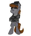 Size: 109x125 | Tagged: safe, artist:star, imported from ponybooru, oc, oc only, earth pony, pony, bipedal, clothes, glasses, hat, hoodie, picture for breezies, simple background, solo, white background