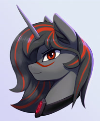 Size: 2976x3587 | Tagged: safe, artist:mrscroup, imported from derpibooru, oc, oc only, pony, unicorn, bust, collar, horn, simple background, solo, white background