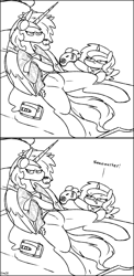 Size: 906x1862 | Tagged: safe, artist:skoon, imported from derpibooru, princess celestia, princess luna, alicorn, pony, '90s, '90s kid, black and white, bored, bubblegum, cassette tape, comic, compact cassette, cute, disgusted, female, females only, filly, flannel, flannel shirt, food, funny, grayscale, gum, monochrome, royal sisters, sega genesis, siblings, simple background, sisters, sketch, teenager, woona, younger