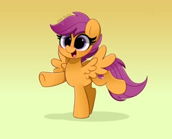Size: 4096x3303 | Tagged: safe, artist:kittyrosie, imported from derpibooru, scootaloo, pegasus, pony, cute, cutealoo, digital art, do the sparkle, female, filly, gradient background, smiling, solo