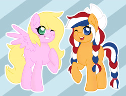 Size: 2812x2132 | Tagged: safe, artist:ninnydraws, imported from derpibooru, oc, oc:ember, oc:ember (hwcon), pony, duo, female, hearth's warming con