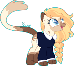 Size: 1982x1778 | Tagged: safe, artist:kurosawakuro, imported from derpibooru, oc, oc only, cat, cat pony, original species, base used, clothes, female, shirt, simple background, solo, transparent background