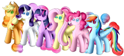 Size: 3573x1609 | Tagged: safe, artist:thebenalpha, imported from derpibooru, applejack, fluttershy, pinkie pie, rainbow dash, rarity, twilight sparkle, alicorn, earth pony, original species, pegasus, plush pony, unicorn, plushie, simple background, transparent background, twilight sparkle (alicorn)