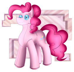 Size: 1332x1292 | Tagged: safe, artist:thebenalpha, imported from derpibooru, pinkie pie, earth pony, original species, plush pony, plushie, simple background, transparent background