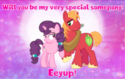 Size: 4600x2900 | Tagged: safe, artist:andoanimalia, imported from derpibooru, big macintosh, sugar belle, earth pony, female, hearts and hooves day, male, shipping, straight, sugarmac