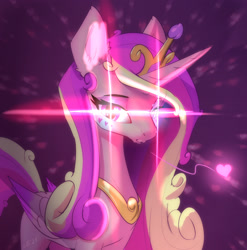 Size: 2008x2036 | Tagged: safe, alternate version, artist:xbi, imported from derpibooru, princess cadance, alicorn, pony, abstract background, eye beams, female, glowing eyes, looking at you, mare, solo