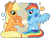 Size: 487x371 | Tagged: safe, artist:brushprism, artist:embersatdawn, artist:madzbases, artist:uxyd, imported from derpibooru, applejack, rainbow dash, earth pony, pegasus, pony, appledash, base used, duo, female, friends, lesbian, mare, meme, otp, shipping, simple background, transparent background, wings