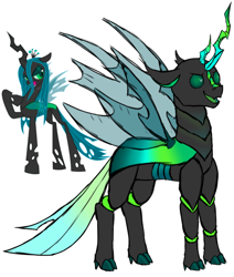 Size: 500x590 | Tagged: source needed, useless source url, safe, artist:valientminiatureobject, imported from derpibooru, queen chrysalis, changeling, female, quadrupedal, simple background, white background