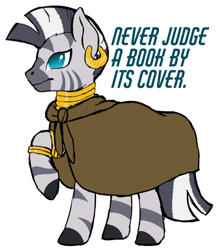 Size: 500x580 | Tagged: source needed, useless source url, safe, artist:valientminiatureobject, imported from derpibooru, zecora, zebra, bridle gossip, bracelet, cloak, clothes, ear piercing, earring, female, jewelry, mare, neck rings, piercing, quadrupedal, raised hoof, simple background, white background