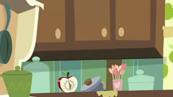 Size: 1280x720 | Tagged: safe, imported from derpibooru, screencap, the break up breakdown, background, kitchen, liminal space, no pony, scenic ponyville, sweet apple acres, timer
