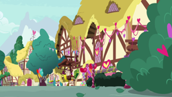 Size: 1280x720 | Tagged: safe, imported from derpibooru, screencap, the break up breakdown, background, decoration, no pony, ponyville, scenic ponyville