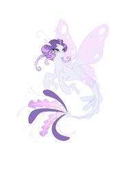 Size: 2121x2828 | Tagged: safe, artist:theroyalartofna, imported from derpibooru, oc, oc only, hybrid, seapony (g4), butterfly wings, female, solo, wings