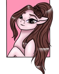 Size: 1080x1350 | Tagged: safe, alternate version, artist:pony_riart, imported from derpibooru, earth pony, pony, ariana grande, bust, female, mare, ponified, smiling, solo