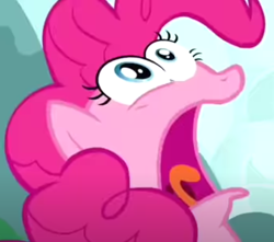 Size: 656x580 | Tagged: safe, imported from derpibooru, screencap, pinkie pie, earth pony, pony, too many pinkie pies, faic, open mouth, screaming, solo, wat, wide eyes, yelling