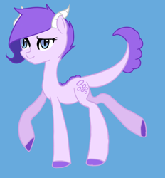 Size: 706x762 | Tagged: safe, artist:squeezemelittle, imported from derpibooru, oc, oc only, oc:crystal clarity, dracony, dragon, hybrid, pony, kilalaverse, blue background, female, interspecies offspring, offspring, parent:rarity, parent:spike, parents:sparity, simple background, solo