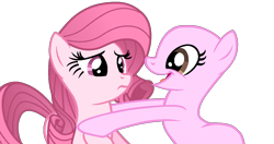 Size: 1254x663 | Tagged: safe, artist:muhammad yunus, artist:tanahgrogot, edit, imported from derpibooru, oc, oc only, oc:annisa trihapsari, earth pony, pony, bald, base, base used, female, mare, not rarity, open mouth, pink body, pink hair, show accurate, simple background, transparent background, vector