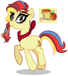 Size: 1208x1356 | Tagged: safe, artist:princess-kitsune-tsu, artist:venomous-cookietwt, imported from derpibooru, oc, oc only, earth pony, pony, base used, female, magical lesbian spawn, mare, offspring, parent:applejack, parent:rainbow dash, parents:appledash, show accurate, simple background, solo, transparent background