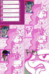 Size: 2002x3004 | Tagged: safe, artist:quarium, artist:skitzopheliac, imported from derpibooru, king sombra, princess celestia, ask princess moe-lestia, cewestia, female, filly, good king sombra, younger