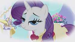 Size: 1920x1080 | Tagged: safe, imported from derpibooru, screencap, rarity, pony, unicorn, the ticket master, bedroom eyes, clothes, dress, female, frilly dress, imagine spot, lidded eyes, mare, solo