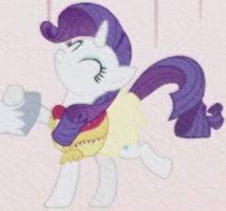 Size: 732x681 | Tagged: safe, imported from derpibooru, screencap, prince blueblood, rarity, pony, unicorn, the ticket master, clothes, dress, eyes closed, female, frilly dress, mare, solo focus