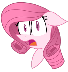 Size: 794x842 | Tagged: safe, artist:muhammad yunus, artist:tanahgrogot, imported from derpibooru, oc, oc only, oc:annisa trihapsari, earth pony, pony, female, floppy ears, looking at you, mare, not rarity, open mouth, pink body, pink hair, simple background, solo, transparent background, vector, wide eyes