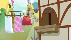 Size: 1280x720 | Tagged: safe, imported from derpibooru, screencap, the big mac question, background, clothes, no pony, ponyville, scenic ponyville