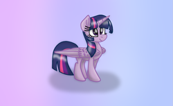 Size: 1265x775 | Tagged: artist needed, safe, imported from derpibooru, twilight sparkle, alicorn, pony, female, folded wings, mare, smiling, solo, twilight sparkle (alicorn), wings