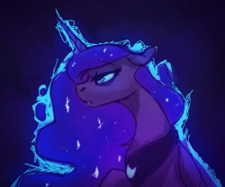 Size: 1645x1369 | Tagged: safe, artist:anticular, imported from derpibooru, princess luna, alicorn, pony, dark background, female, floppy ears, lidded eyes, mare, profile, solo, tired
